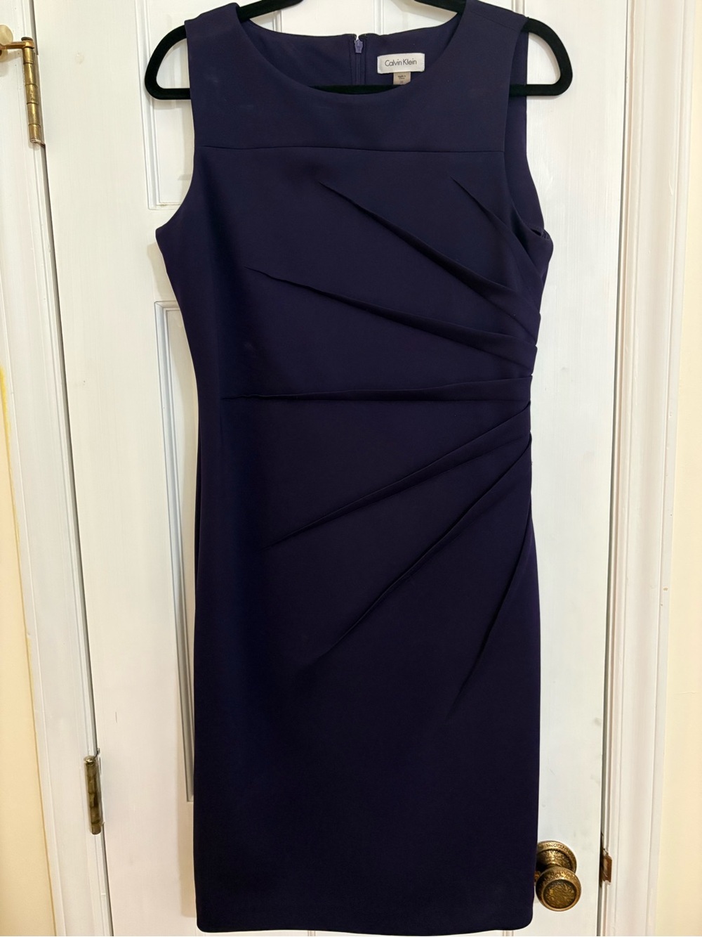 Calvin Klein Purple Pleated Sheath Dress